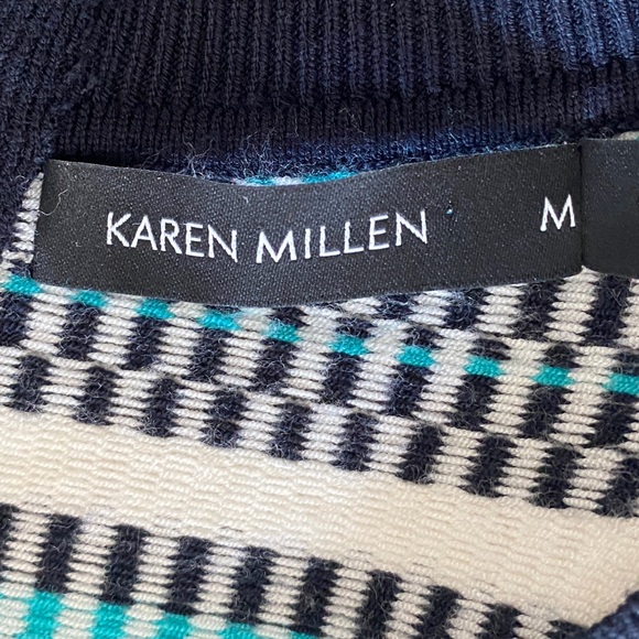 Karen Millen Half Sleeve Crew Neck Pattern Color Block Knit Sweater Dress Size M - Picture 5 of 6